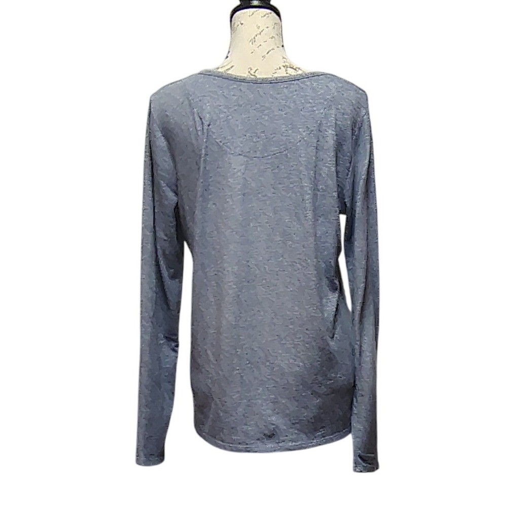 Born Womens Loungewear Pajama Long Sleeve Shirt Large Blue Heathered Comfy Soft - Picture 2 of 5